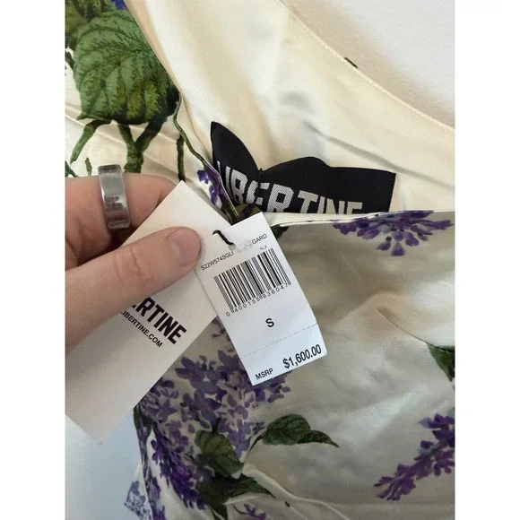 Libertine Women's White Lilac Garden Linen One-Shoulder Blouse Size Small – NWT - Picture 6 of 9